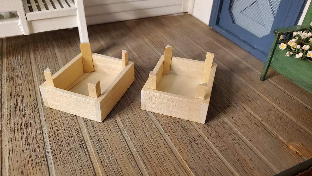 Dollhouse Miniature Fruit or Vegetable Crates x2 Stackable 1:12 Scale Wood - MiniatureCrush
