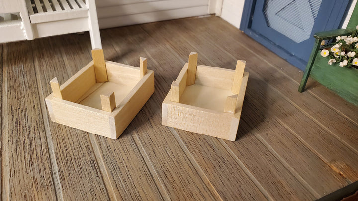 Dollhouse Miniature Fruit or Vegetable Crates x2 Stackable 1:12 Scale Wood - MiniatureCrush