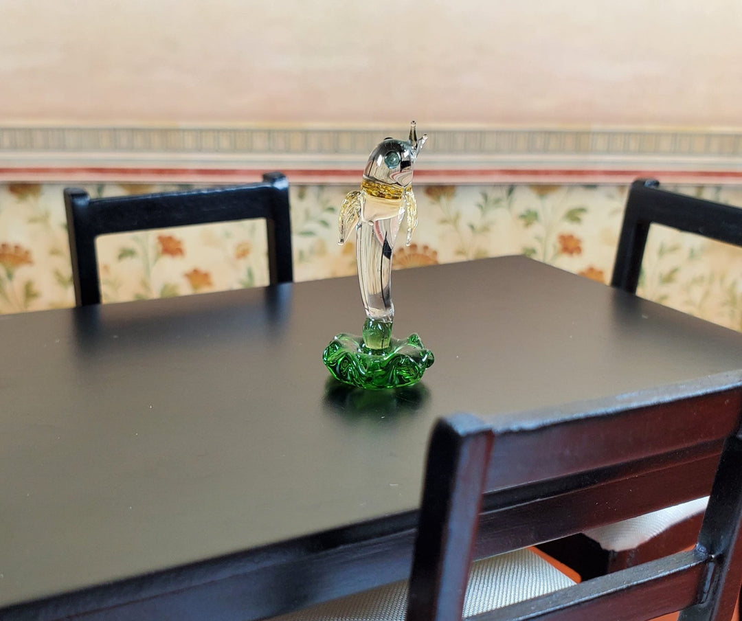 Dollhouse Miniature Glass Dolphin Centerpiece Sculpture 1:12 Scale Miniature - MiniatureCrush