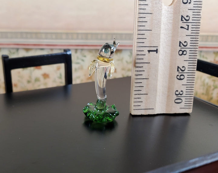 Dollhouse Miniature Glass Dolphin Centerpiece Sculpture 1:12 Scale Miniature - MiniatureCrush