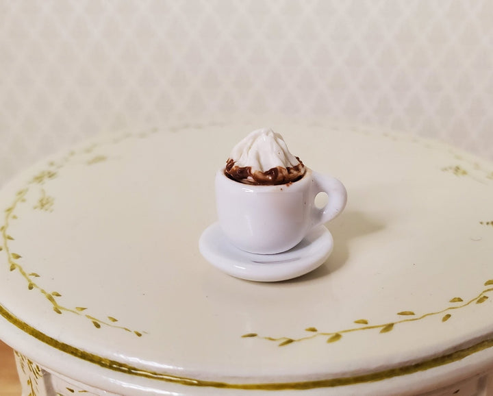 Dollhouse Miniature Hot Cocoa or Coffee Mug Large with Whip Cream 1:12 Scale Food - MiniatureCrush