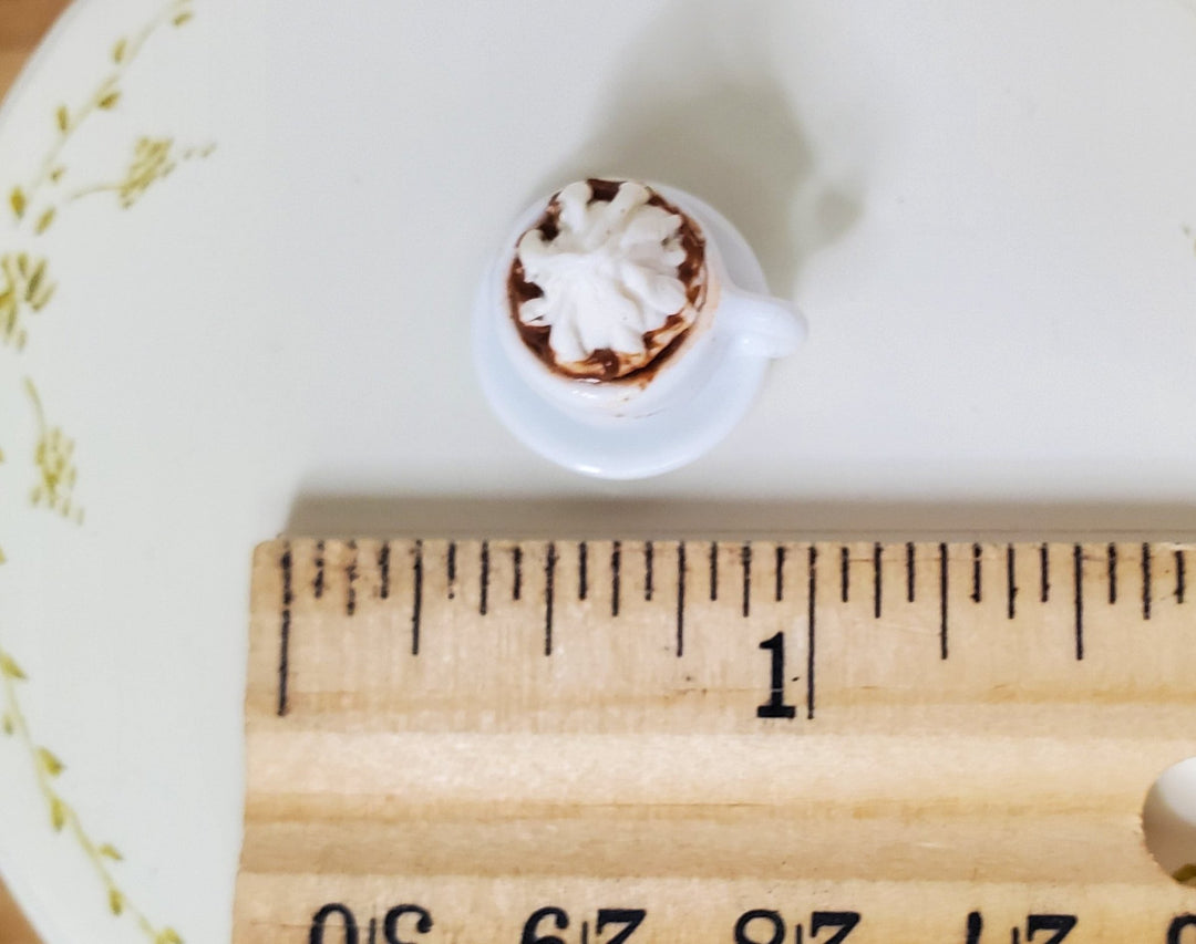 Dollhouse Miniature Hot Cocoa or Coffee Mug Large with Whip Cream 1:12 Scale Food - MiniatureCrush