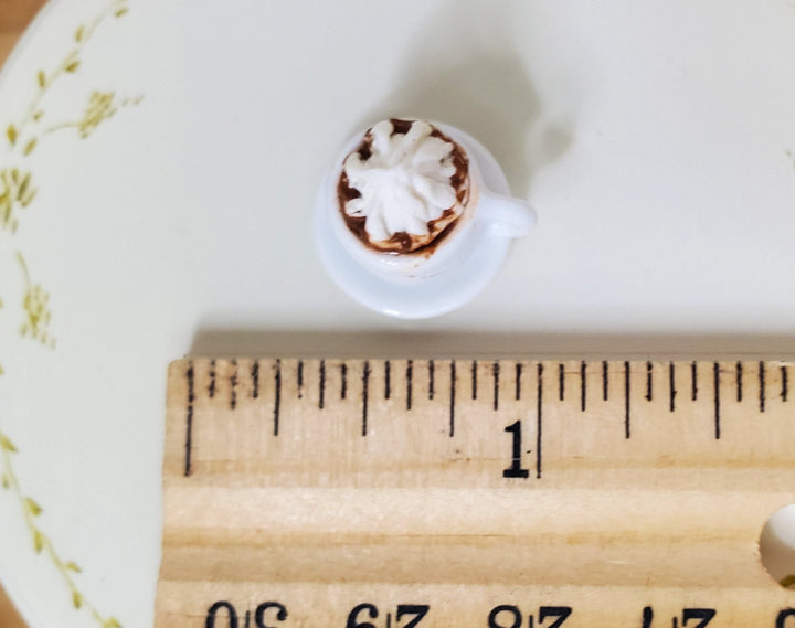 Dollhouse Miniature Hot Cocoa or Coffee Mug Large with Whip Cream 1:12 Scale Food - MiniatureCrush