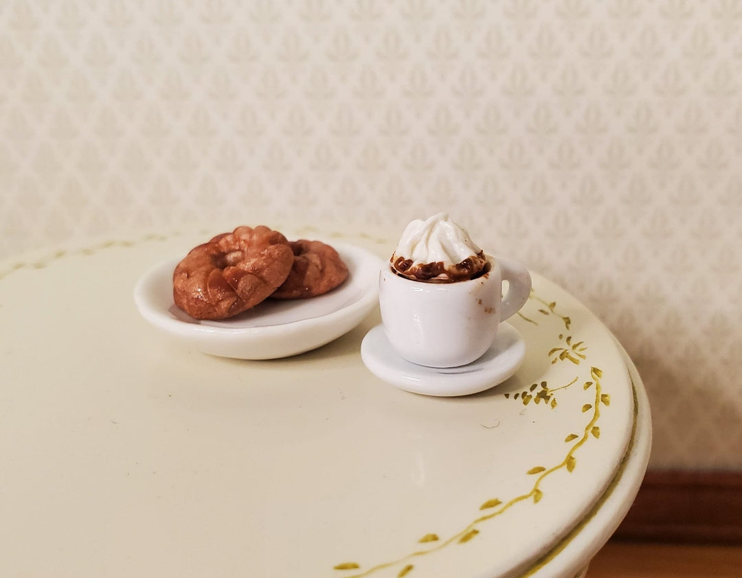 Dollhouse Miniature Hot Cocoa or Coffee Mug Large with Whip Cream 1:12 Scale Food - MiniatureCrush