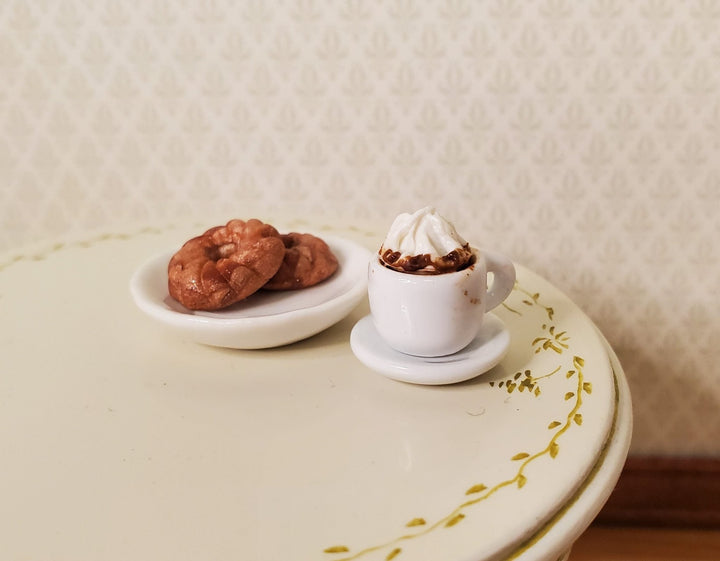 Dollhouse Miniature Hot Cocoa or Coffee Mug Large with Whip Cream 1:12 Scale Food - MiniatureCrush