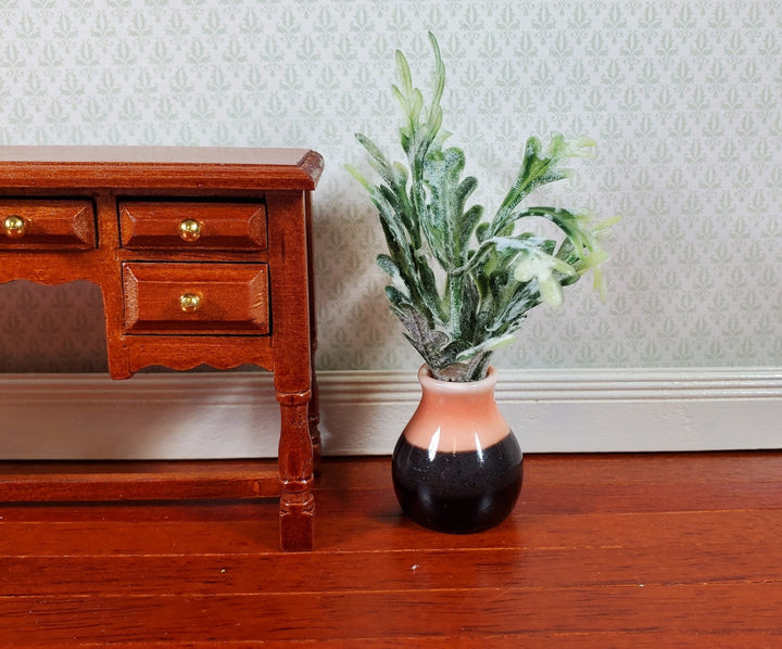 Dollhouse Miniature Large Orange & Black Floor Vase 1:12 Scale Miniature - MiniatureCrush