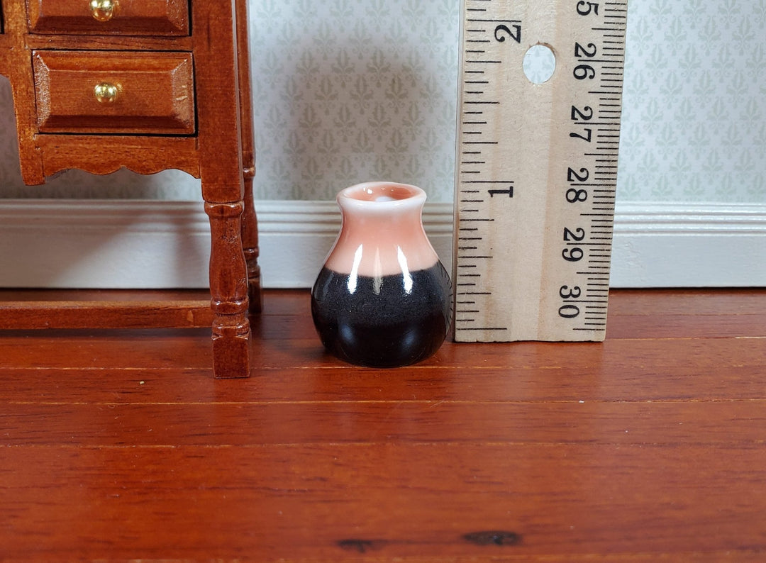 Dollhouse Miniature Large Orange & Black Floor Vase 1:12 Scale Miniature - MiniatureCrush