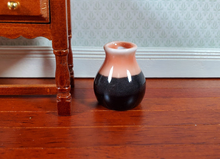 Dollhouse Miniature Large Orange & Black Floor Vase 1:12 Scale Miniature - MiniatureCrush