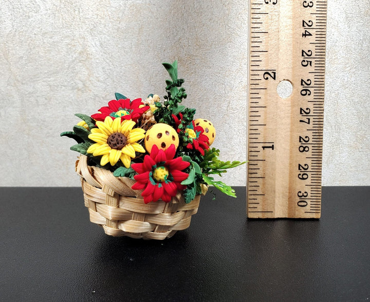 Dollhouse Miniature Large Yellow Sunflowers Arrangement 1:12 Scale Miniature - MiniatureCrush