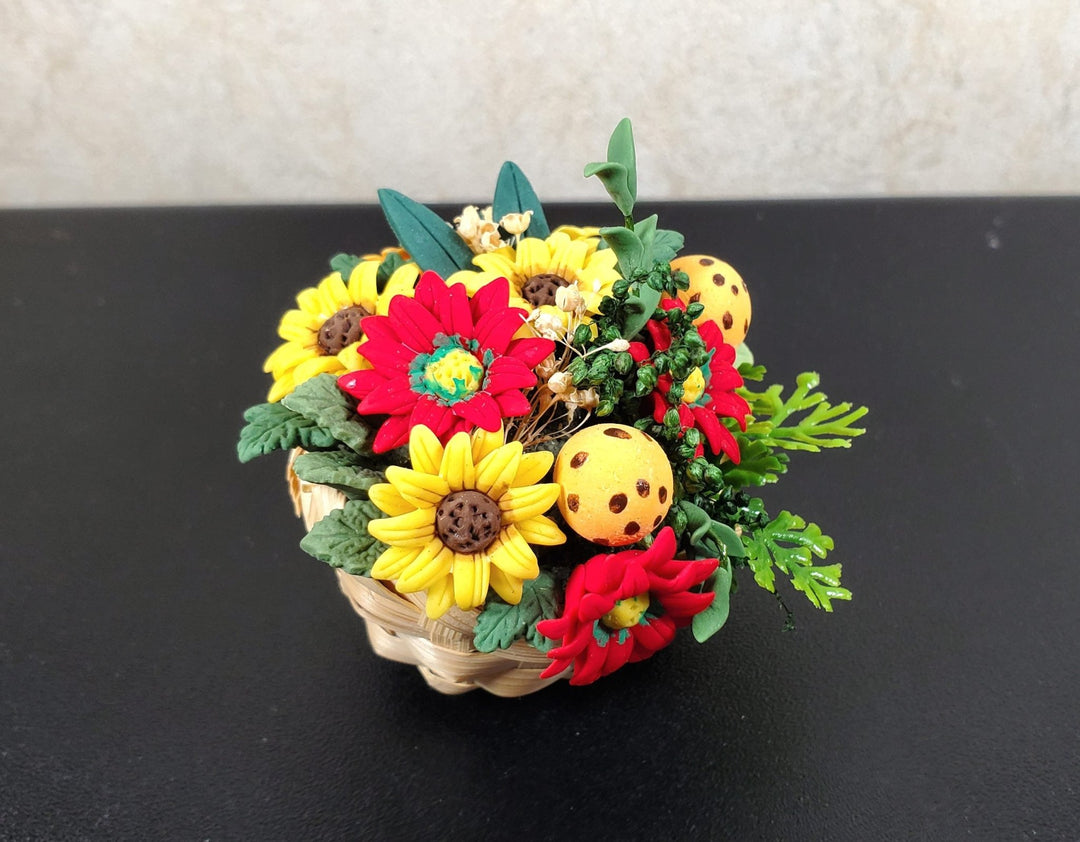 Dollhouse Miniature Large Yellow Sunflowers Arrangement 1:12 Scale Miniature - MiniatureCrush