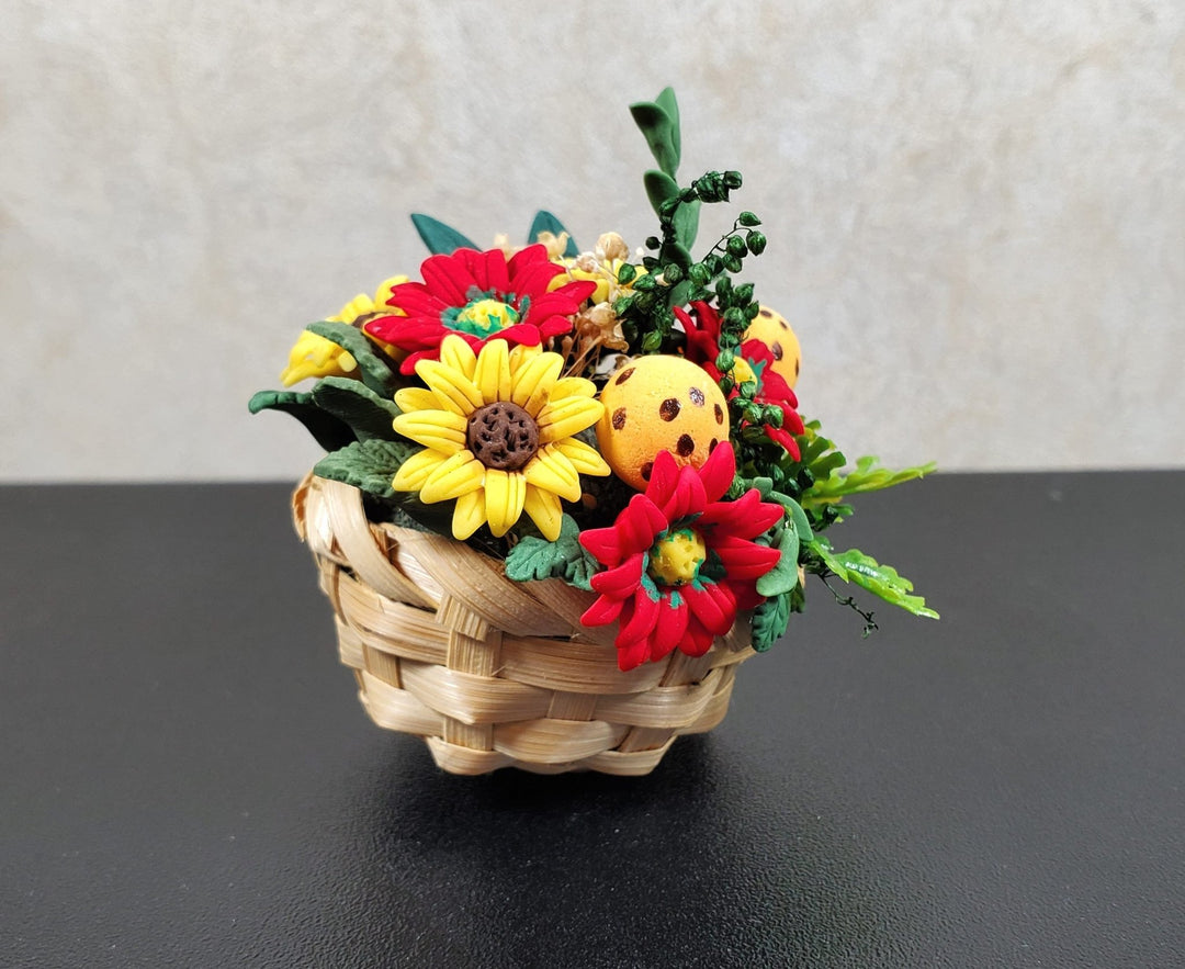 Dollhouse Miniature Large Yellow Sunflowers Arrangement 1:12 Scale Miniature - MiniatureCrush