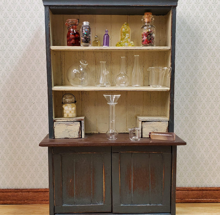 Dollhouse Miniature Mad Scientist Flask Jar Set Glass Beakers Funnel 1:12 Scale - MiniatureCrush