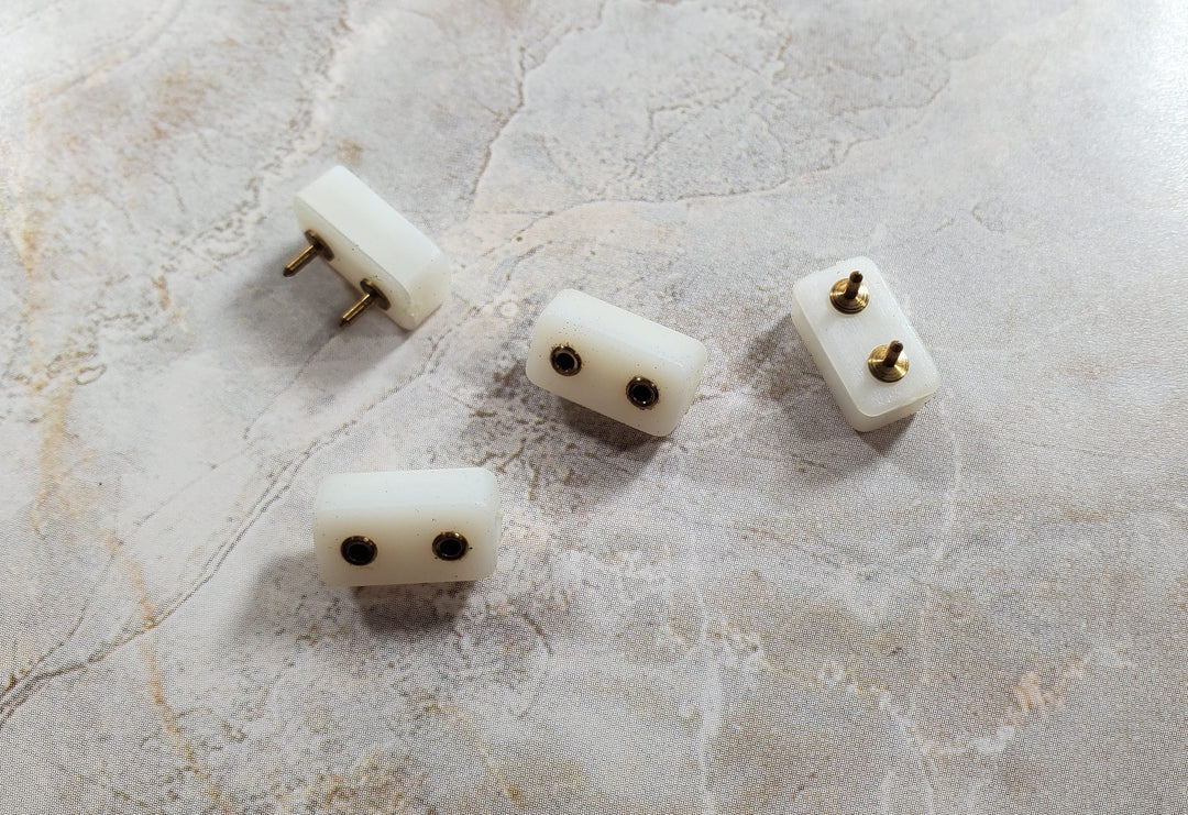 Dollhouse Miniature Outlet Wall Receptacle for 12 Volt Tape Wire Lights x4 - MiniatureCrush