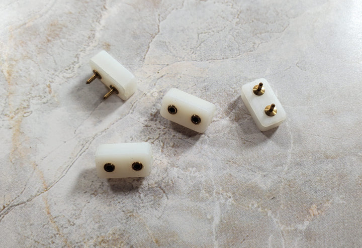 Dollhouse Miniature Outlet Wall Receptacle for 12 Volt Tape Wire Lights x4 - MiniatureCrush