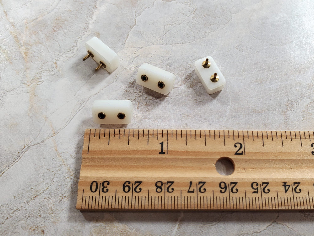 Dollhouse Miniature Outlet Wall Receptacle for 12 Volt Tape Wire Lights x4 - MiniatureCrush