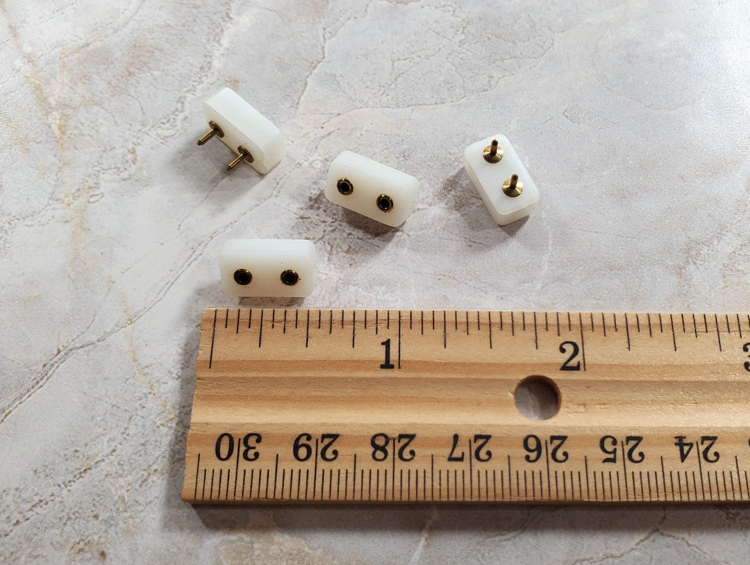 Dollhouse Miniature Outlet Wall Receptacle for 12 Volt Tape Wire Lights x4 - MiniatureCrush