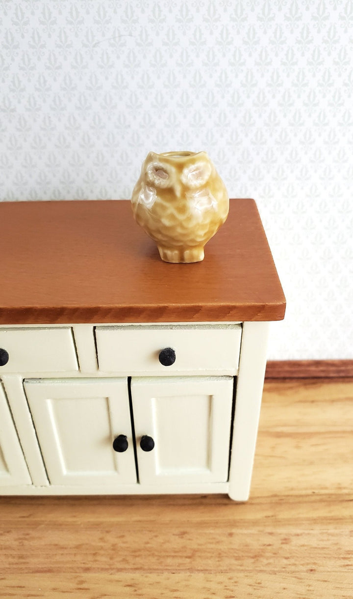 Dollhouse Miniature Owl Planter Pot Ceramic 1:12 Scale - MiniatureCrush
