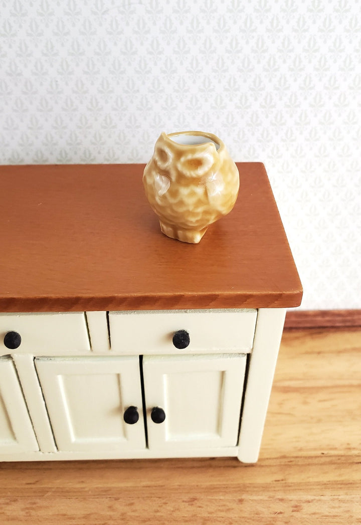 Dollhouse Miniature Owl Planter Pot Ceramic 1:12 Scale - MiniatureCrush