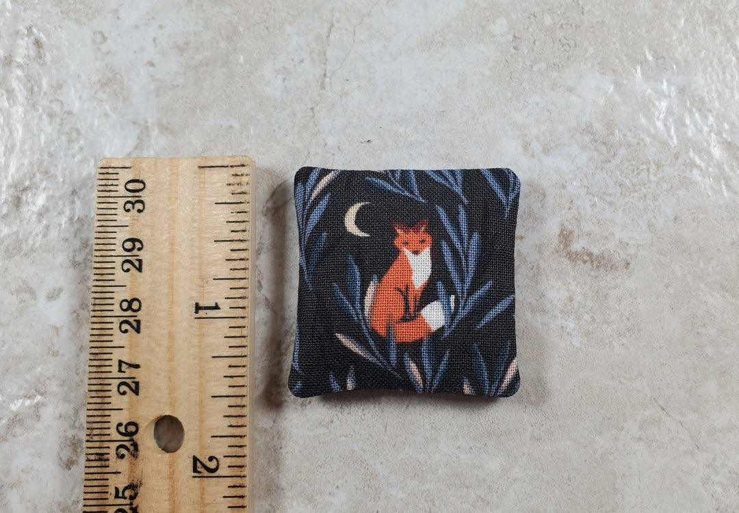 Dollhouse Miniature Pillow Fox with Moon Handmade 1:12 Scale 1 1/2" - MiniatureCrush