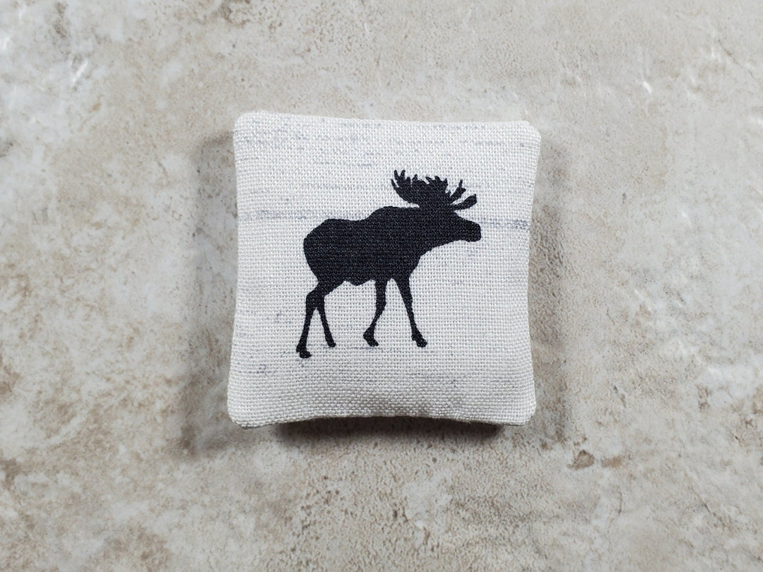 Dollhouse Miniature Pillow Moose Silhouette Handmade 1:12 Scale 1 1/2" - MiniatureCrush