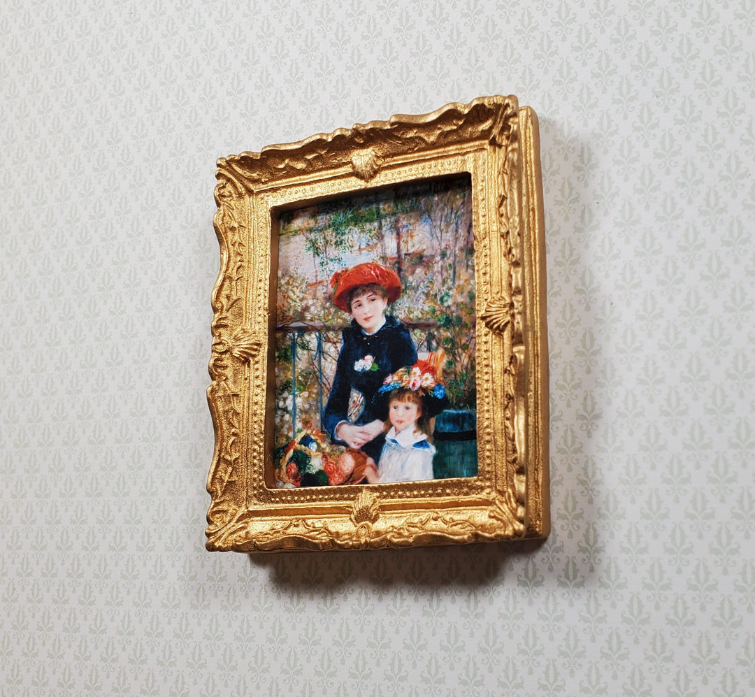 Dollhouse Miniature Renoir Two Sisters On the Terrace Framed Print 1:12 Scale - MiniatureCrush