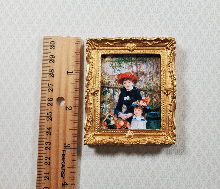 Dollhouse Miniature Renoir Two Sisters On the Terrace Framed Print 1:12 Scale - MiniatureCrush