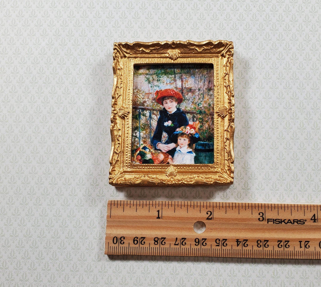 Dollhouse Miniature Renoir Two Sisters On the Terrace Framed Print 1:12 Scale - MiniatureCrush