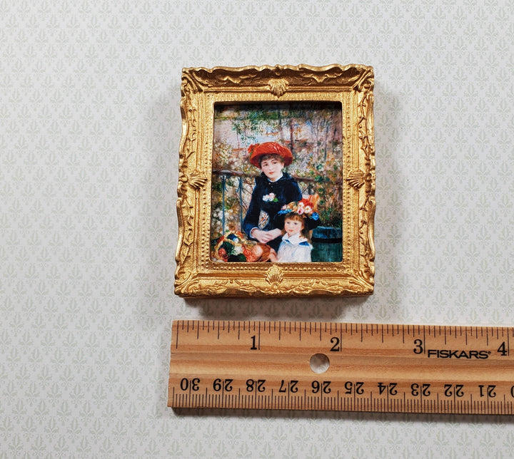 Dollhouse Miniature Renoir Two Sisters On the Terrace Framed Print 1:12 Scale - MiniatureCrush