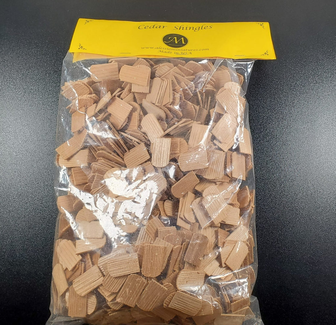 Dollhouse Miniature Shingles Cedar Wood Hexagon 1:12 Scale 1000 pieces Alessio - MiniatureCrush