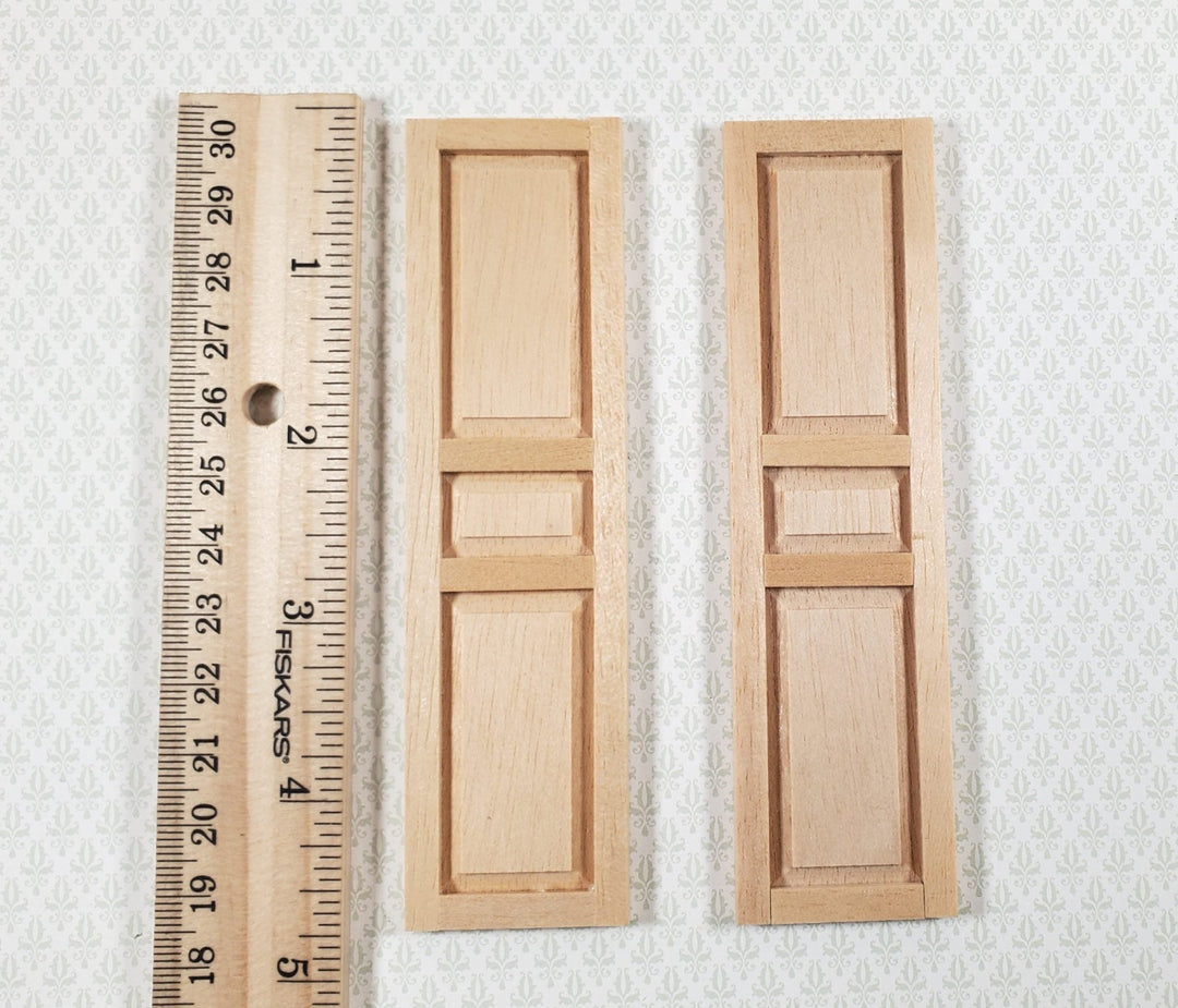 Dollhouse Miniature Shutters 3 Panel 1 Pair Unfinished 1:12 Scale 4 5/8" - Miniature Crush