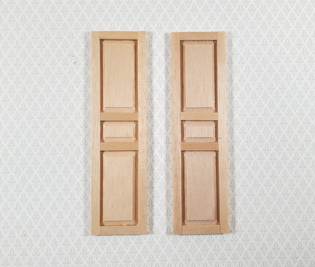 Dollhouse Miniature Shutters 3 Panel 1 Pair Unfinished 1:12 Scale 4 5/8" - Miniature Crush