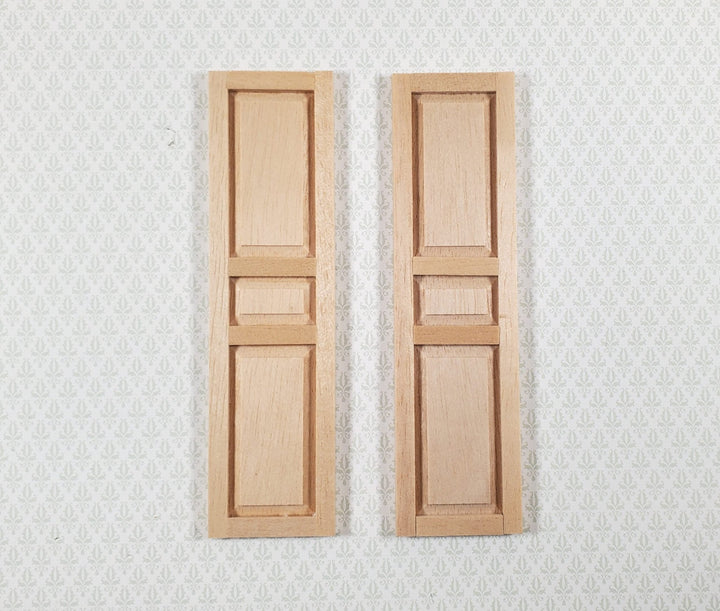 Dollhouse Miniature Shutters 3 Panel 1 Pair Unfinished 1:12 Scale 4 5/8" - Miniature Crush