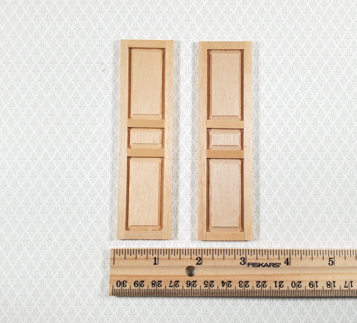 Dollhouse Miniature Shutters 3 Panel 1 Pair Unfinished 1:12 Scale 4 5/8" - Miniature Crush