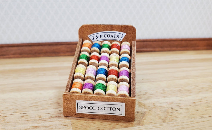 Dollhouse Miniature Spool Thread Stand 1:12 Scale Sewing Accessories - MiniatureCrush
