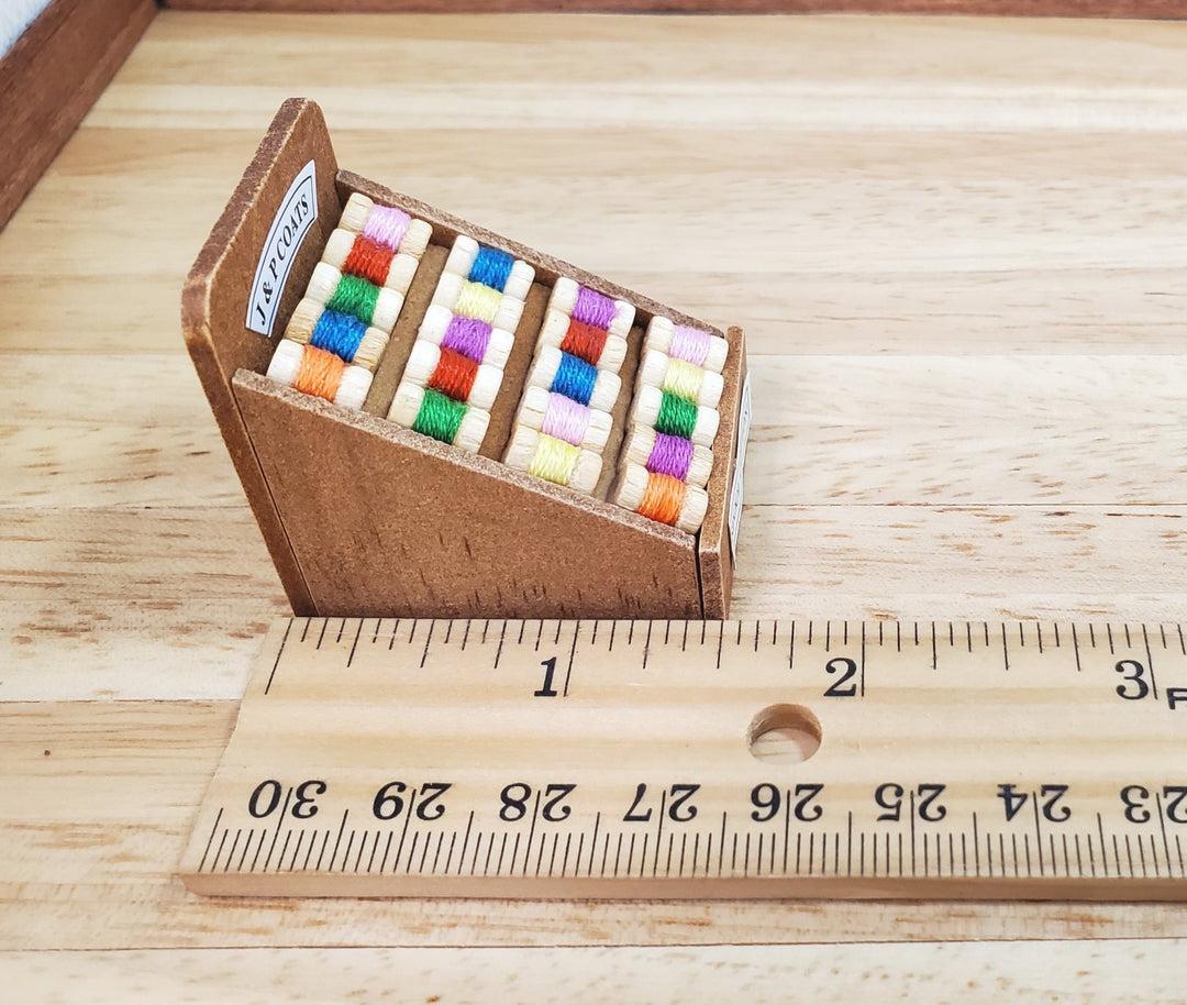 Dollhouse Miniature Spool Thread Stand 1:12 Scale Sewing Accessories - MiniatureCrush