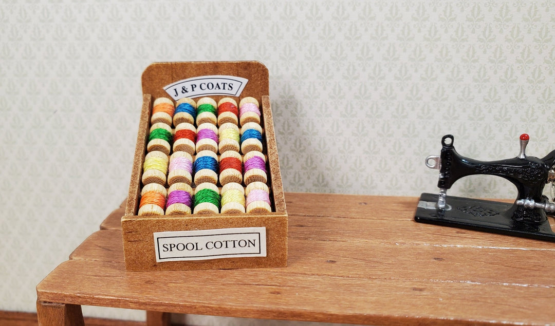 Dollhouse Miniature Spool Thread Stand 1:12 Scale Sewing Accessories - MiniatureCrush