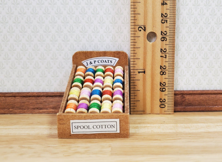 Dollhouse Miniature Spool Thread Stand 1:12 Scale Sewing Accessories - MiniatureCrush