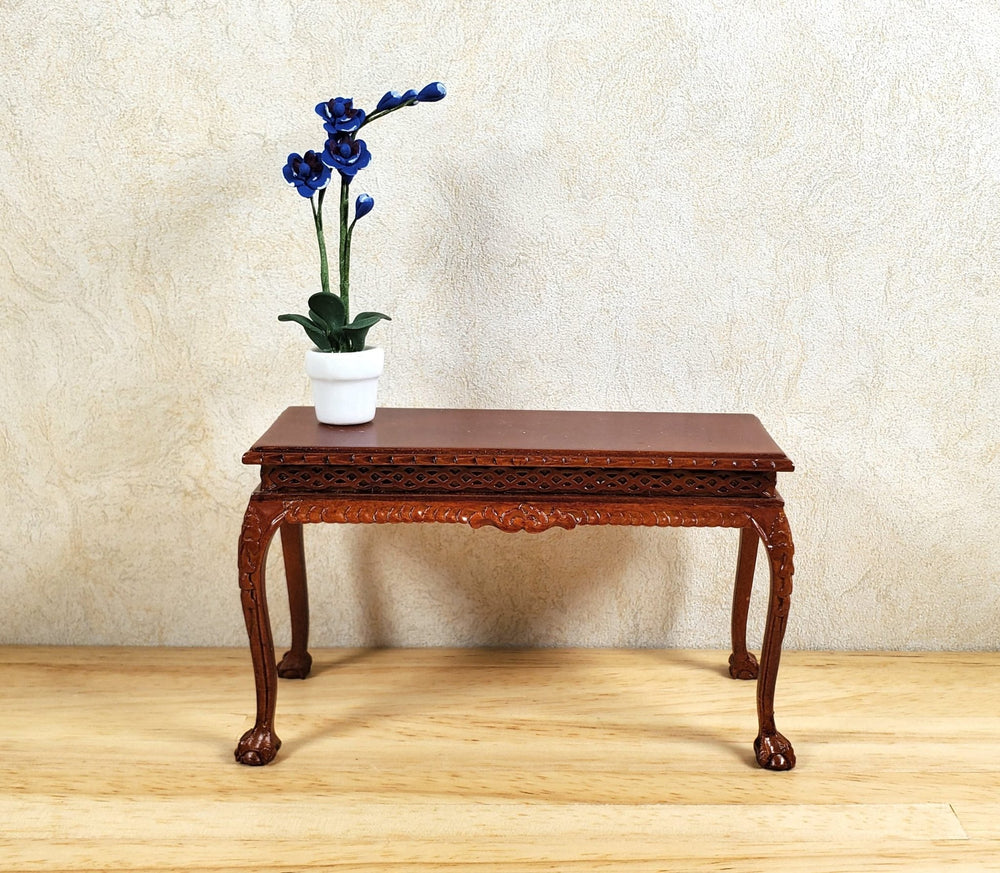 Dollhouse Miniature Tall Phalaenopsis Orchid in a White Ceramic Pot 1:12 Scale - MiniatureCrush