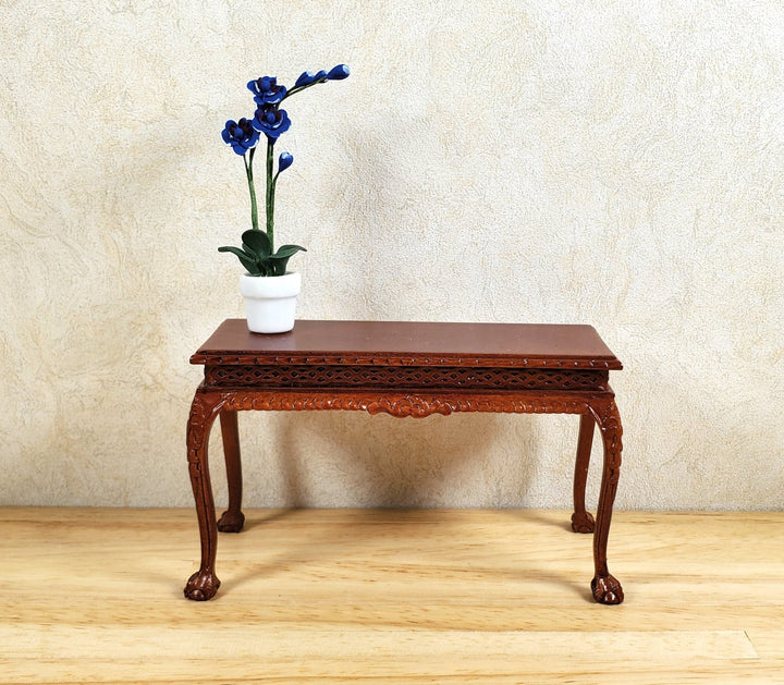 Dollhouse Miniature Tall Phalaenopsis Orchid in a White Ceramic Pot 1:12 Scale - MiniatureCrush