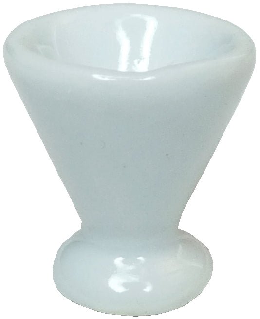 Dollhouse Miniature White Ceramic Pedestal Bowl 1:12 Scale Miniature - MiniatureCrush