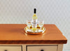 Dollhouse Miniature White Wine Bottle & 2 Filled Wine Glasses on Tray 1:12 Scale