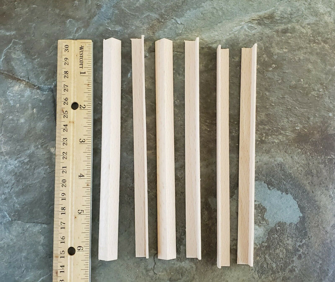 Dollhouse Miniatures 6" Pieces x6 Corner Trim Molding 3/8" x 3/8" x 6" - 70295 - MiniatureCrush
