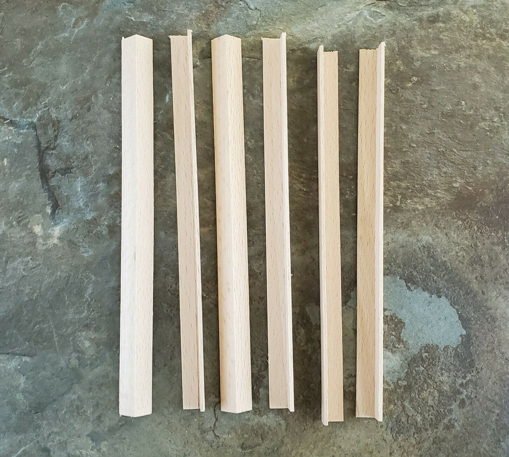 Dollhouse Miniatures 6" Pieces x6 Corner Trim Molding 3/8" x 3/8" x 6" - 70295 - MiniatureCrush