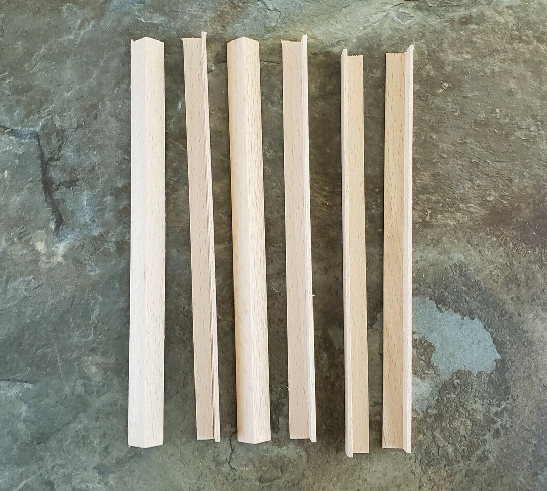 Dollhouse Miniatures 6" Pieces x6 Corner Trim Molding 3/8" x 3/8" x 6" - 70295 - MiniatureCrush