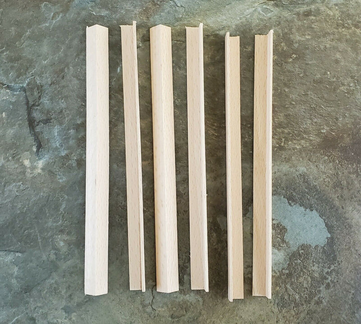 Dollhouse Miniatures 6" Pieces x6 Corner Trim Molding 3/8" x 3/8" x 6" - 70295 - MiniatureCrush