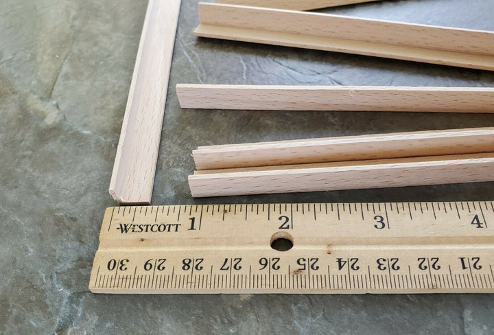 Dollhouse Miniatures 6" Pieces x6 Corner Trim Molding 3/8" x 3/8" x 6" - 70295 - MiniatureCrush