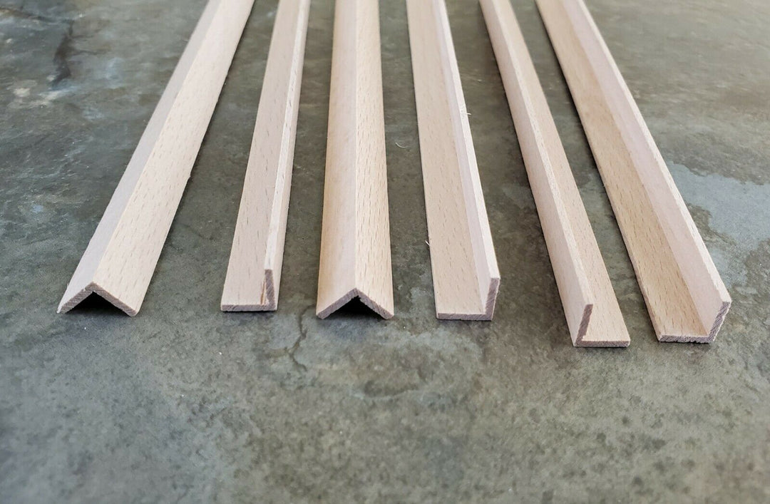 Dollhouse Miniatures 6" Pieces x6 Corner Trim Molding 3/8" x 3/8" x 6" - 70295 - MiniatureCrush