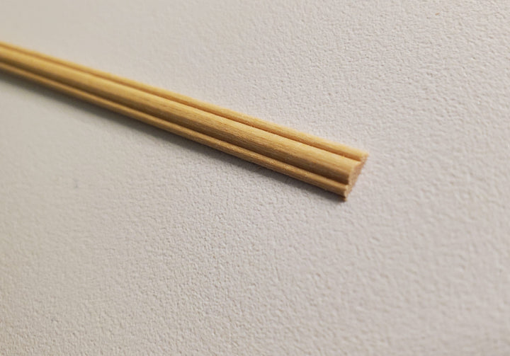 Dollhouse Miniatures Chair Rail Dado Railing 3/16" wide x 18" long 1:12 Scale - MiniatureCrush