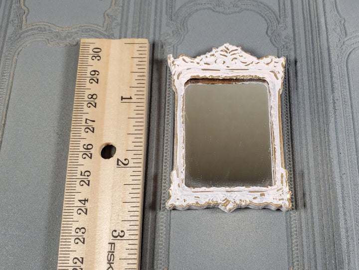 Dollhouse Mirror French Victorian Style Pink and Gold 1:12 Scale Miniature - Miniature Crush