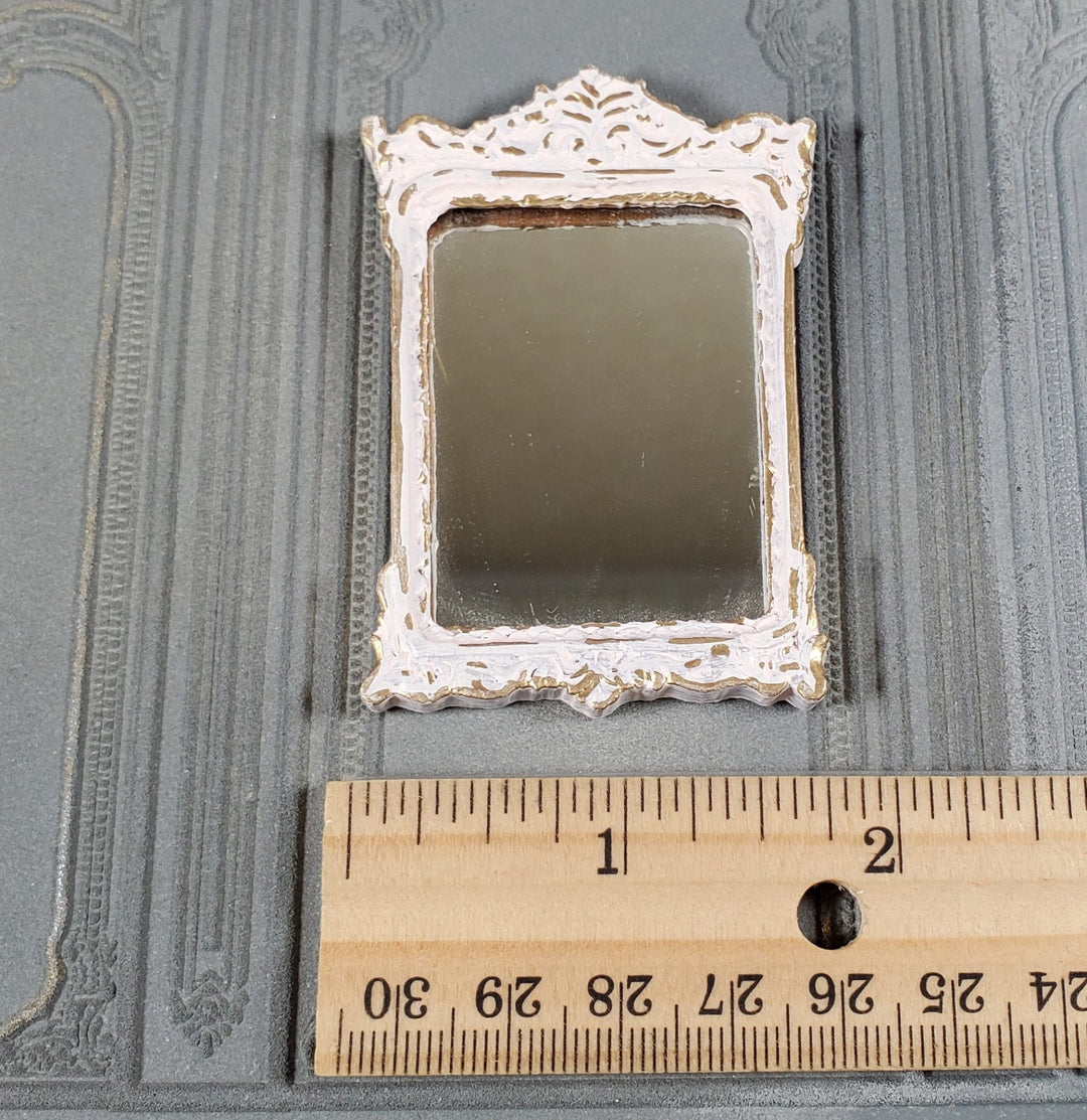 Dollhouse Mirror French Victorian Style Pink and Gold 1:12 Scale Miniature - Miniature Crush